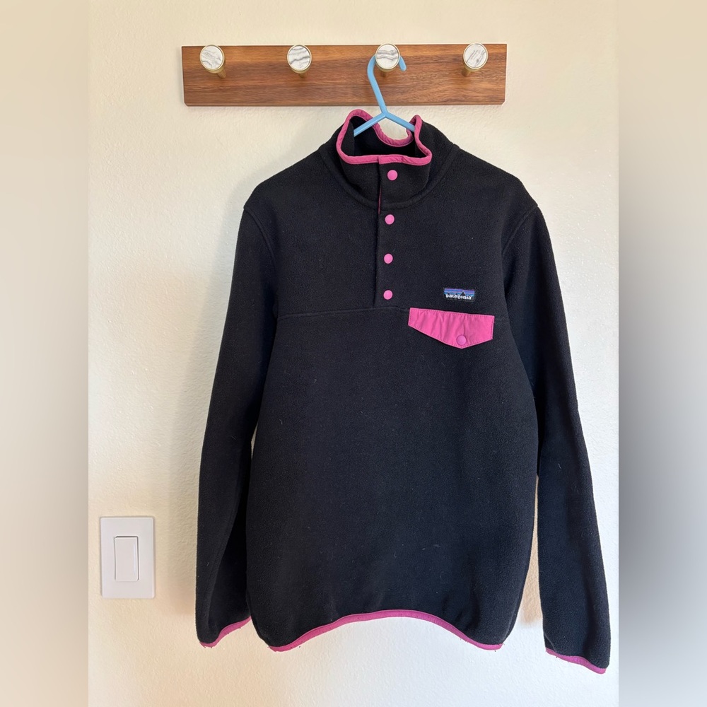 Patagonia Black Fleece with Pink Accents
